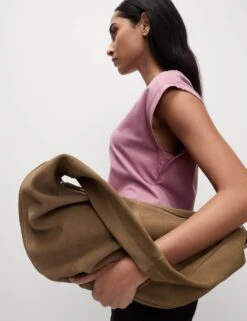 Pure Cotton Oversized Cap Sleeve T-Shirt 36 Pure Cotton Oversized Cap Sleeve T-Shirt -M&S pure cotton oversized cap sleeve t shirt 12