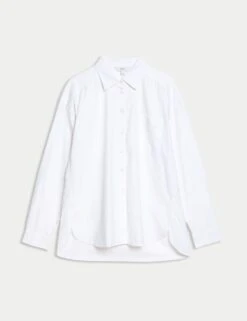 Pure Cotton Collared Oversized Shirt 28 Pure Cotton Collared Oversized Shirt -M&S pure cotton oxford shirt