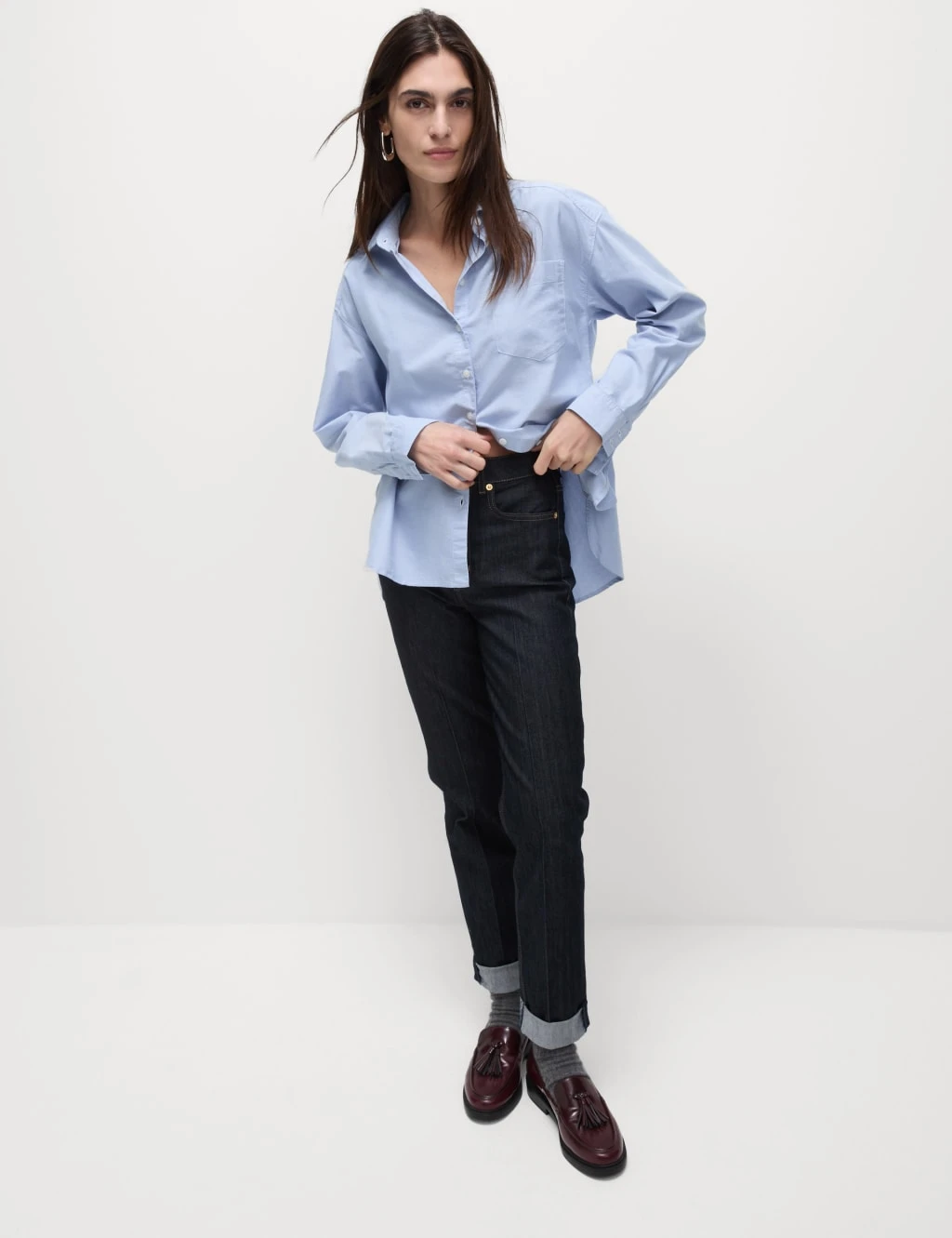 Pure Cotton Collared Oversized Shirt 19 Pure Cotton Collared Oversized Shirt - Image 17