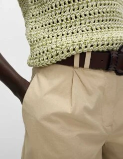 Pure Cotton Pleat Front Bermuda Shorts -M&S pure cotton pleat front bermuda shorts 7