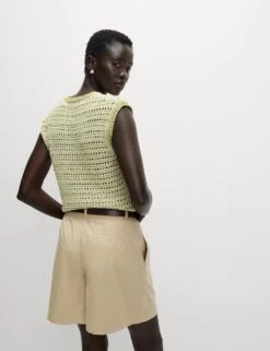 Pure Cotton Pleat Front Bermuda Shorts -M&S pure cotton pleat front bermuda shorts 9