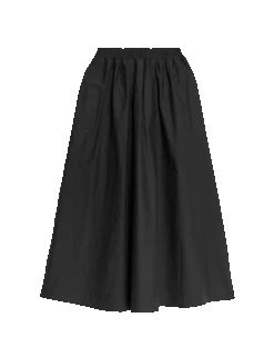 Pure Cotton Poplin A-line Skirt -M&S pure cotton poplin a line skirt 1