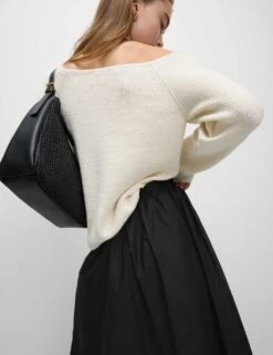 Pure Cotton Poplin A-line Skirt -M&S pure cotton poplin a line skirt 13