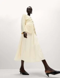 Pure Cotton Poplin A-line Skirt -M&S pure cotton poplin a line skirt 6