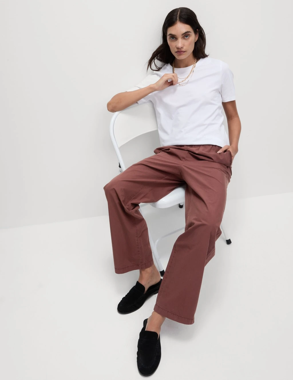 Pure Cotton Poplin Straight Leg Trousers 18 Pure Cotton Poplin Straight Leg Trousers - Image 16