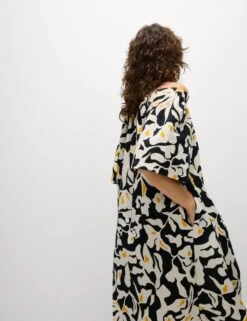 Pure Cotton Printed Bardot Midaxi Dress -M&S pure cotton printed bardot midaxi dress 7