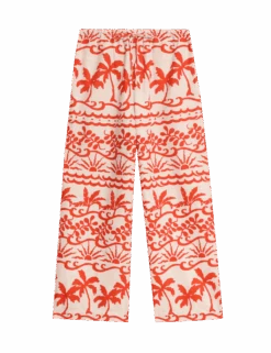 Pure Cotton Printed Beach Trousers -M&S pure cotton printed beach trousers