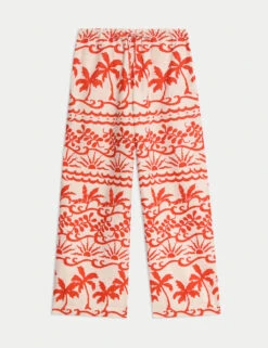 Pure Cotton Printed Beach Trousers -M&S pure cotton printed beach trousers 5