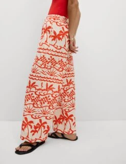 Pure Cotton Printed Beach Trousers -M&S pure cotton printed beach trousers 9