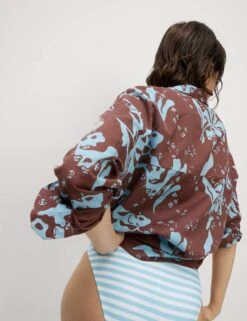 Pure Cotton Printed Button Through Beach Shirt -M&S pure cotton printed button through beach shirt 9