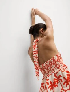 Pure Cotton Printed Crop Beach Top -M&S pure cotton printed crop beach top 11