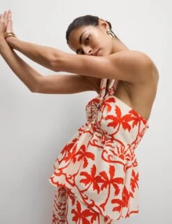 Pure Cotton Printed Crop Beach Top -M&S pure cotton printed crop beach top 8