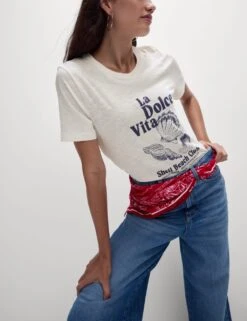 Pure Cotton Printed Graphic T-Shirt -M&S pure cotton printed graphic t shirt 15