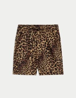 Pure Cotton Printed High Waisted Shorts -M&S pure cotton printed high waisted shorts 12