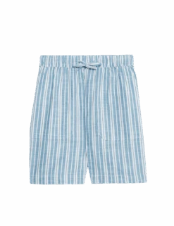 Pure Cotton Printed High Waisted Shorts -M&S pure cotton printed high waisted shorts