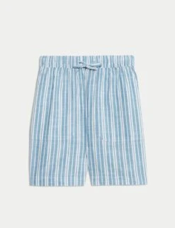 Pure Cotton Printed High Waisted Shorts -M&S pure cotton printed high waisted shorts 6