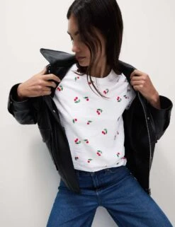 Pure Cotton Printed T-Shirt -M&S pure cotton printed t shirt 11