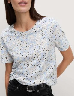 Pure Cotton Printed T-Shirt -M&S pure cotton printed t shirt 15