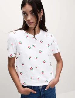 Pure Cotton Printed T-Shirt -M&S pure cotton printed t shirt 7