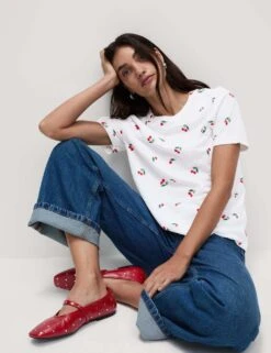 Pure Cotton Printed T-Shirt -M&S pure cotton printed t shirt 9