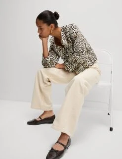 Pure Cotton Printed Tie Front Top -M&S pure cotton printed tie front top 17