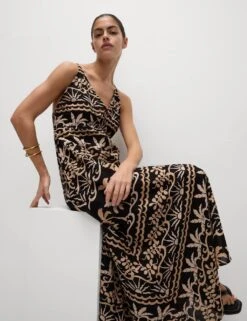 Pure Cotton Printed V-Neck Beach Dress -M&S pure cotton printed v neck beach dress 7