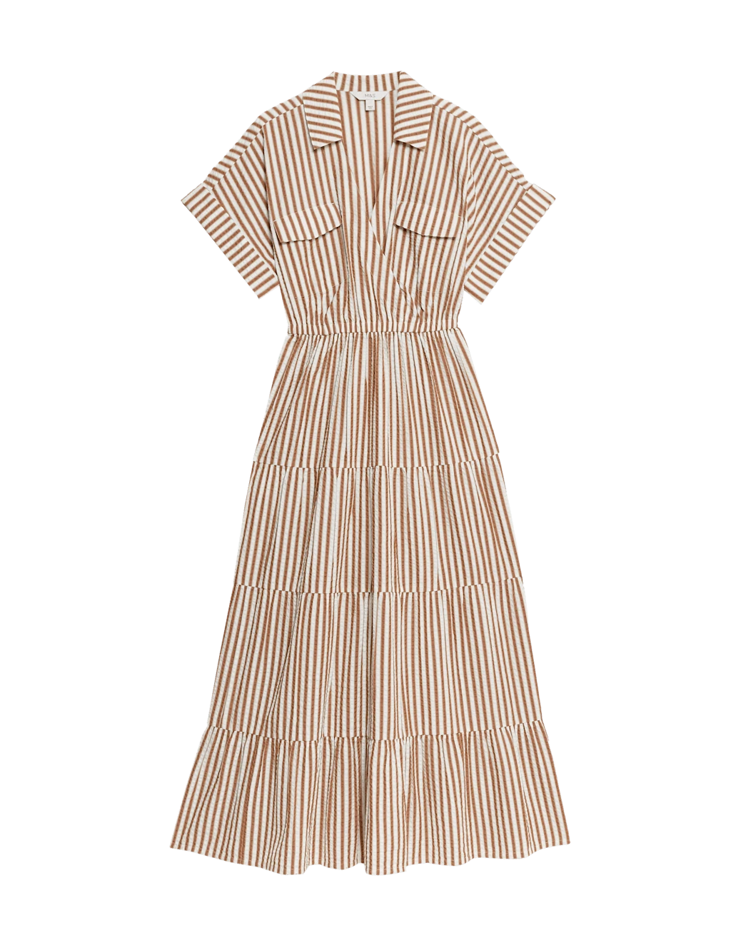 Pure Cotton Printed V-Neck Midaxi Shirt Dress 9 Pure Cotton Printed V-Neck Midaxi Shirt Dress - Image 7