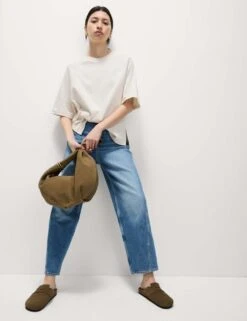 Pure Cotton Relaxed Boxy T-Shirt -M&S pure cotton relaxed boxy t shirt 11