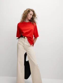 Pure Cotton Relaxed Boxy T-Shirt -M&S pure cotton relaxed boxy t shirt 16