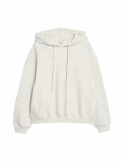 Pure Cotton Ribbed Cropped Hoodie -M&S pure cotton ribbed cropped hoodie