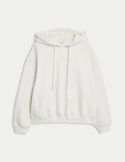 Pure Cotton Ribbed Cropped Hoodie -M&S pure cotton ribbed cropped hoodie 5