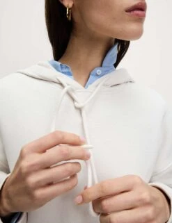 Pure Cotton Ribbed Cropped Hoodie -M&S pure cotton ribbed cropped hoodie 6