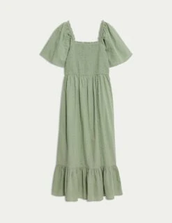 Pure Cotton Shirred Midaxi Waisted Dress 27 Pure Cotton Shirred Midaxi Waisted Dress -M&S pure cotton shirred midaxi waisted dress 11