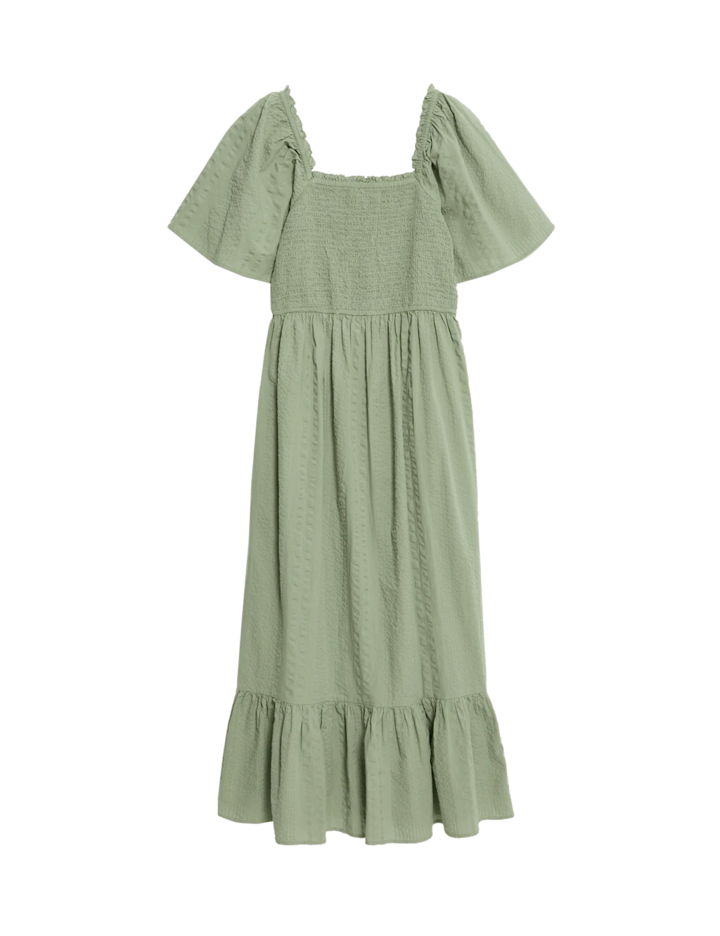 Pure Cotton Shirred Midaxi Waisted Dress 9 Pure Cotton Shirred Midaxi Waisted Dress - Image 7