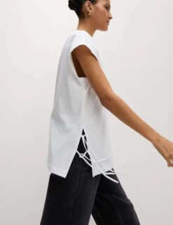 Pure Cotton Side Tie Jersey T-Shirt -M&S pure cotton side tie jersey t shirt 13