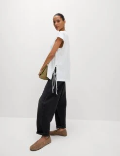 Pure Cotton Side Tie Jersey T-Shirt -M&S pure cotton side tie jersey t shirt 15