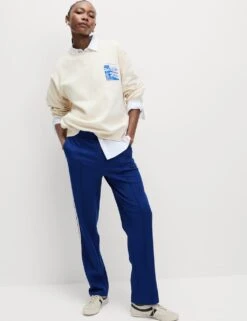 Pure Cotton Slogan Relaxed Sweatshirt -M&S pure cotton slogan relaxed sweatshirt 6