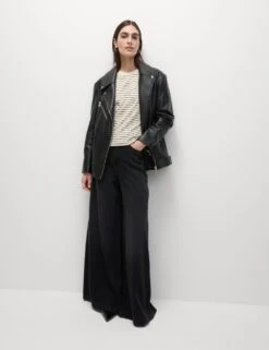 Pure Cotton Relaxed Striped Boxy T-Shirt -M&S pure cotton striped boxy t shirt 7