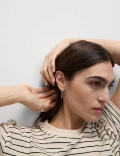 Pure Cotton Relaxed Striped Boxy T-Shirt -M&S pure cotton striped boxy t shirt 8