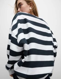 Pure Cotton Striped Crew Neck Sweatshirt 32 Pure Cotton Striped Crew Neck Sweatshirt -M&S pure cotton striped crew neck sweatshirt 9
