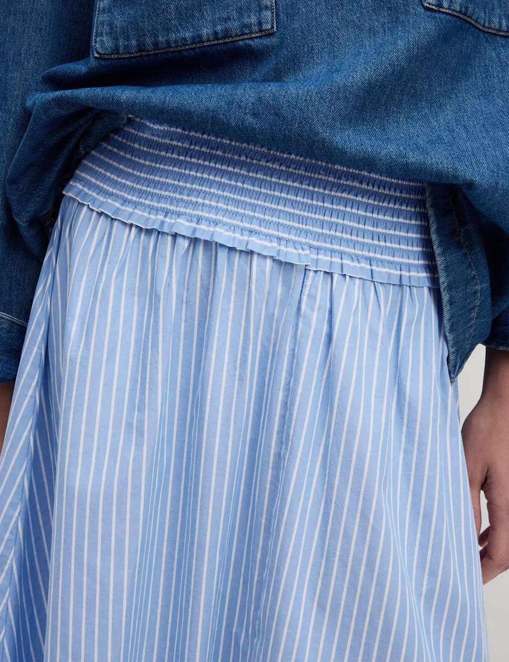 Pure Cotton Striped Midi A-Line Skirt 11 Pure Cotton Striped Midi A-Line Skirt - Image 9