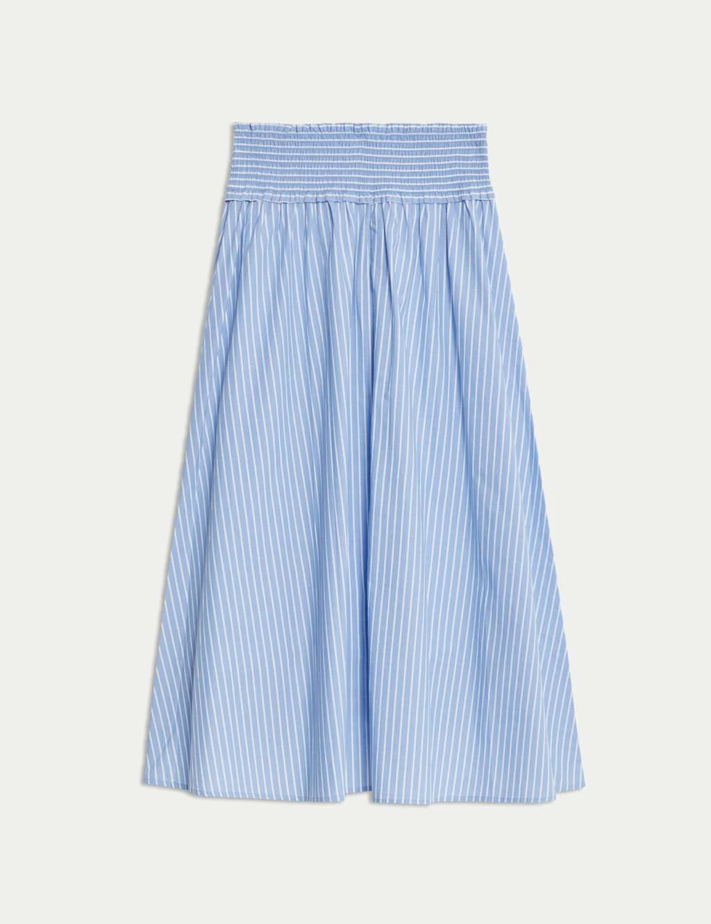 Pure Cotton Striped Midi A-Line Skirt 13 Pure Cotton Striped Midi A-Line Skirt - Image 11