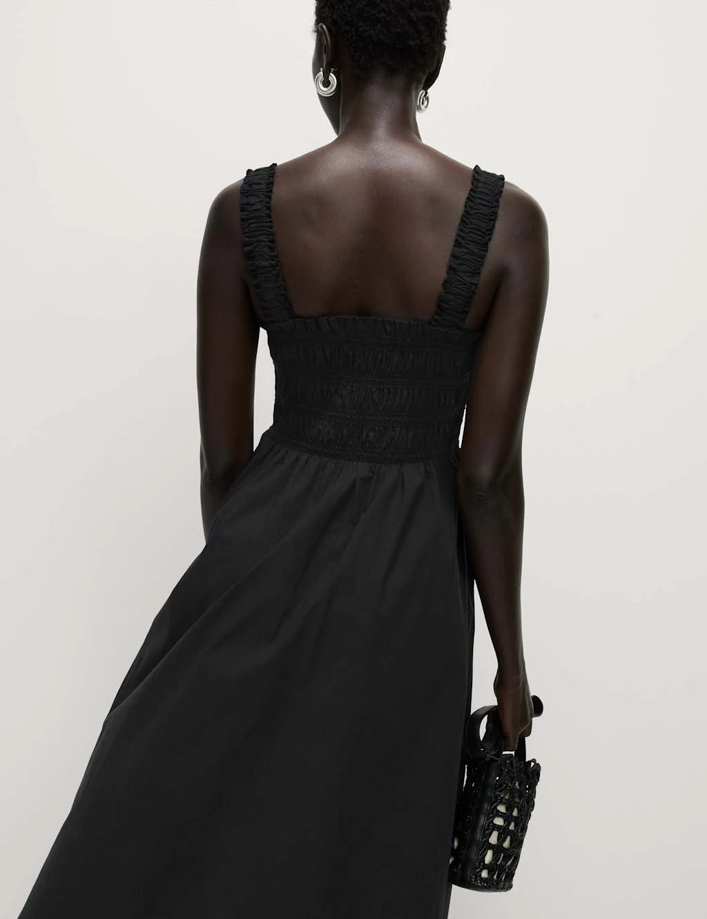 Pure Cotton Textured Midi Waisted Dress 18 Pure Cotton Textured Midi Waisted Dress - Image 16