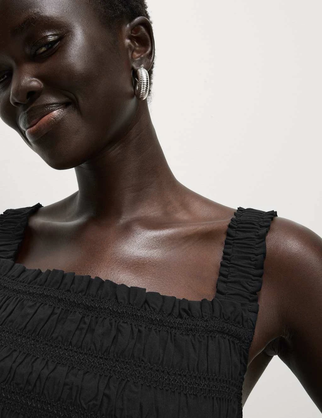 Pure Cotton Textured Midi Waisted Dress 20 Pure Cotton Textured Midi Waisted Dress - Image 18