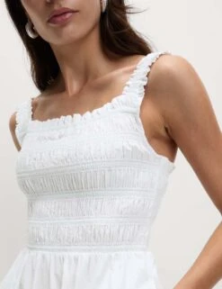 Pure Cotton Textured Midi Waisted Dress 30 Pure Cotton Textured Midi Waisted Dress -M&S pure cotton textured midi waisted dress 9