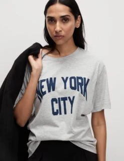 Pure Cotton Textured Regular Fit T-Shirt -M&S pure cotton textured regular fit t shirt 10