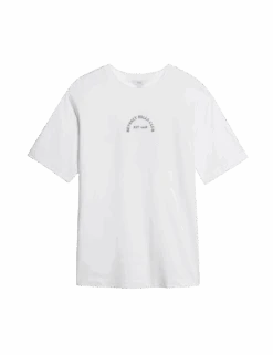 Pure Cotton Textured Regular Fit T-Shirt -M&S pure cotton textured regular fit t shirt 2