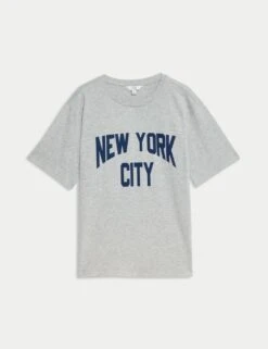 Pure Cotton Textured Regular Fit T-Shirt -M&S pure cotton textured regular fit t shirt 8