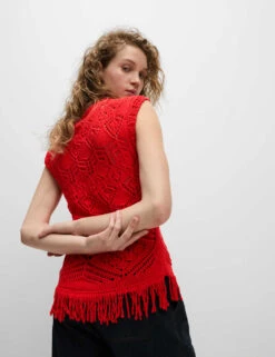 Pure Cotton Textured Slim Fit Knitted Top -M&S pure cotton textured slim fit knitted top 8