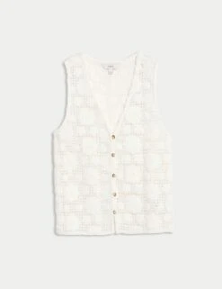 Pure Cotton Textured Vest -M&S pure cotton textured vest 11